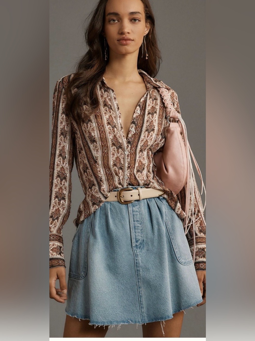 Pilcro Reworked Denim Skater Mini Skirt from Anthropologie.